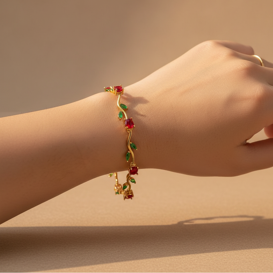 Ruby Tulip Bracelet