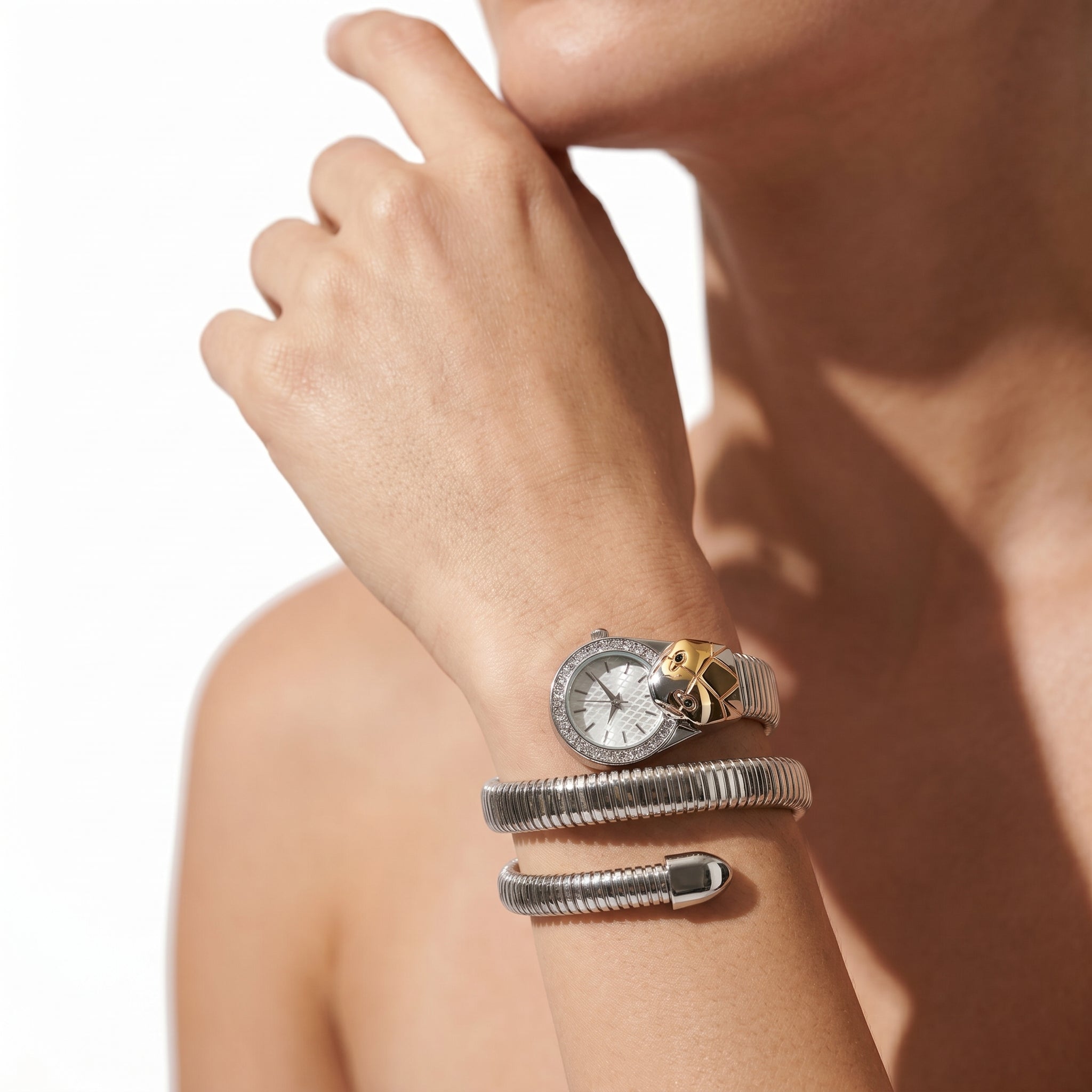 Serpenti Silver Wrap Watch