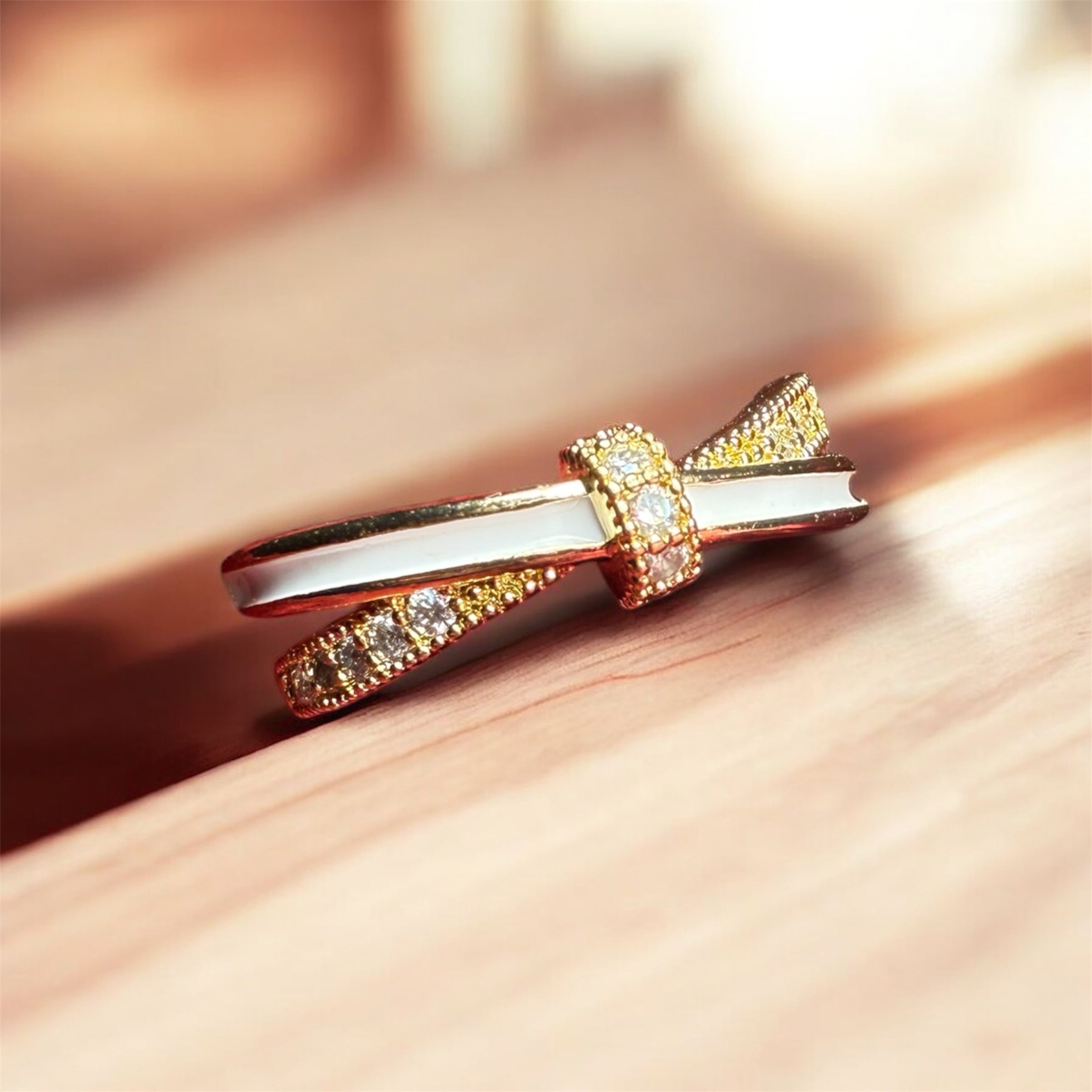 Elegant Bow Diamond Ring