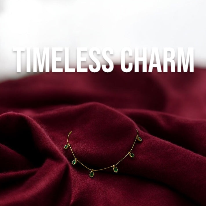 Timeless Green Drop Chain Necklace
