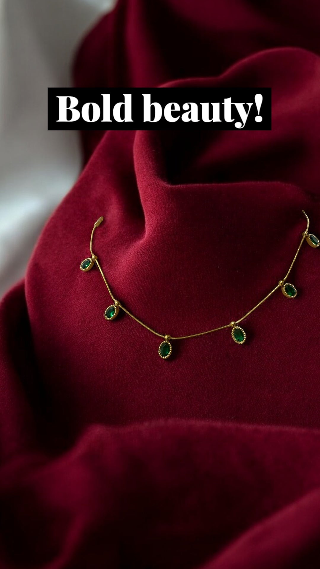 Timeless Green Drop Chain Necklace
