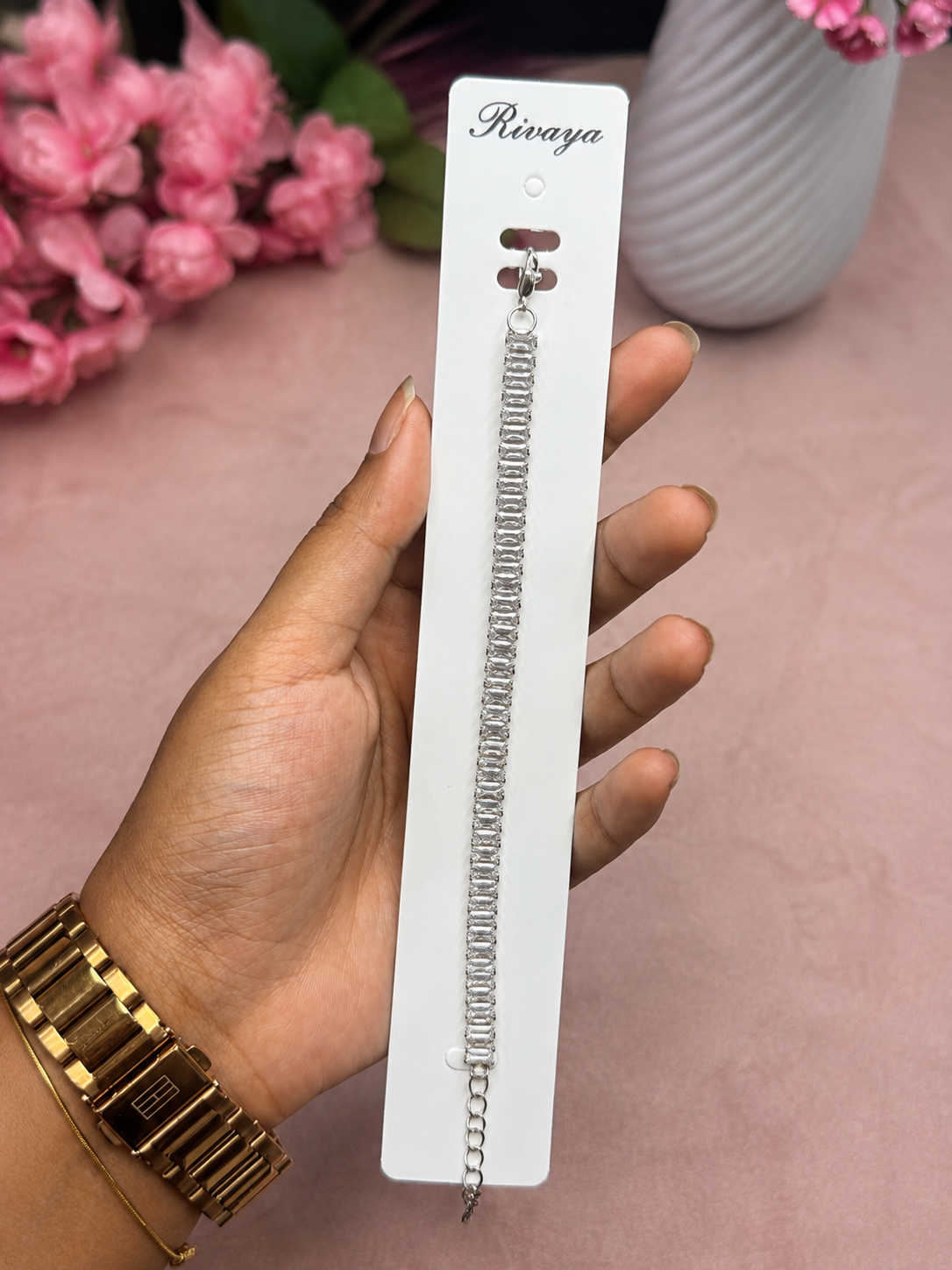 Silver Crystal Tennis Bracelet