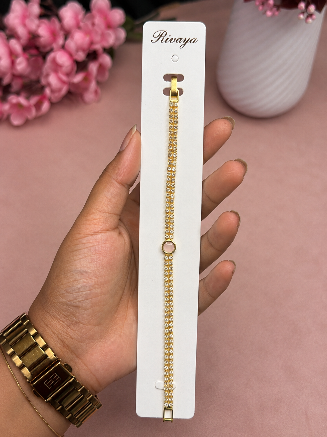 Blush Crystal Tennis Bracelet