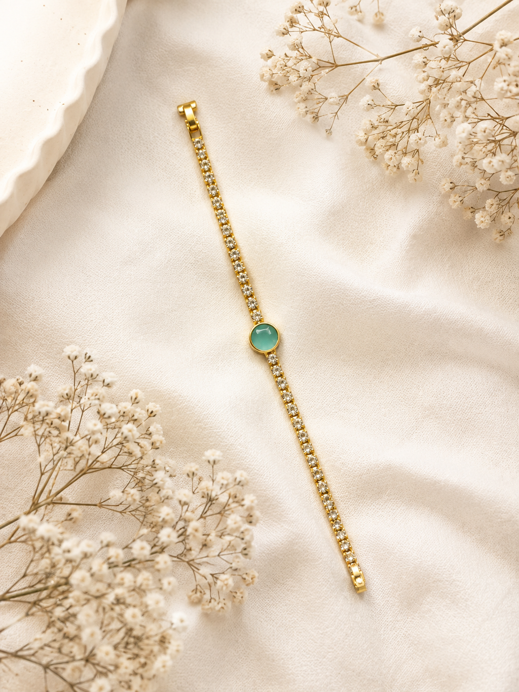 Elegant Sea Green Stone Tennis Bracelet