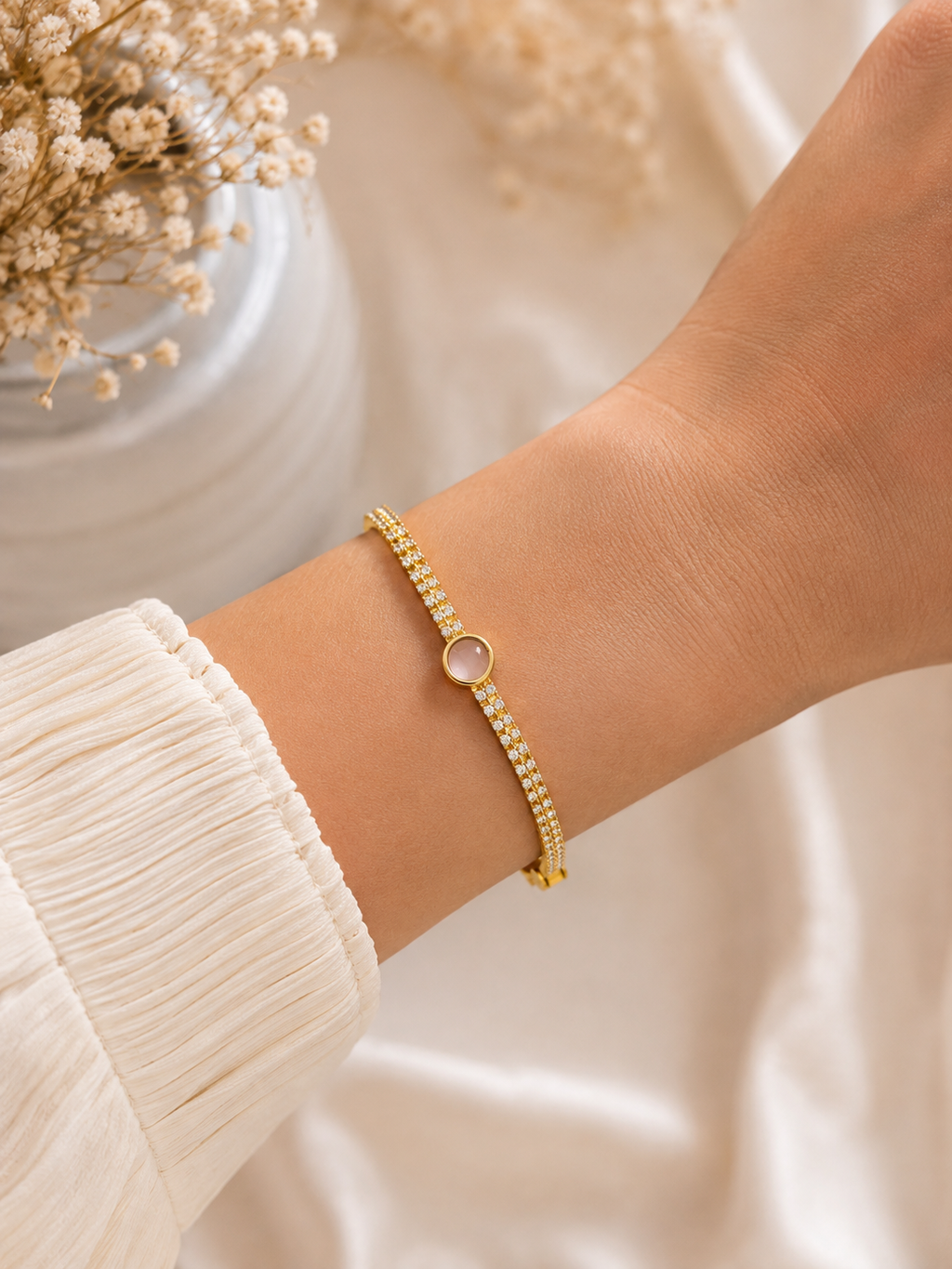 Blush Crystal Tennis Bracelet