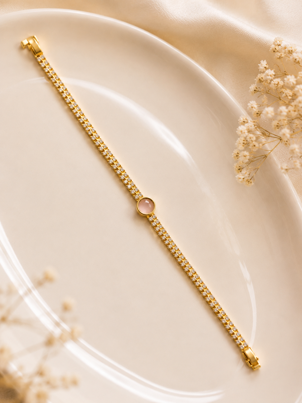 Blush Crystal Tennis Bracelet