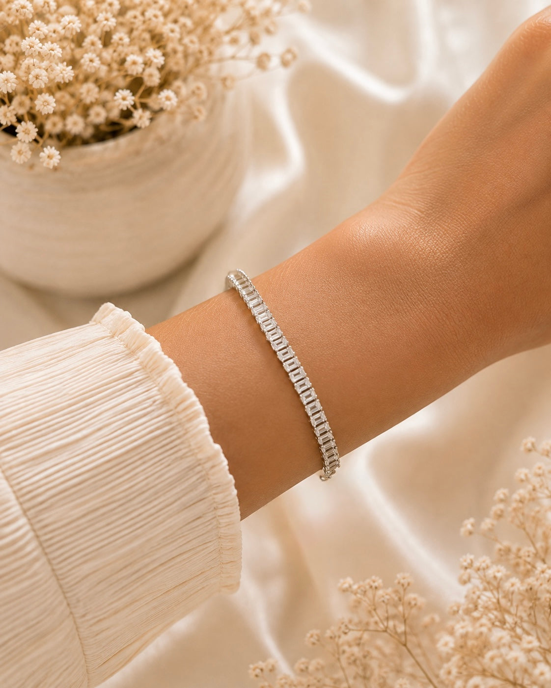 Silver Crystal Tennis Bracelet