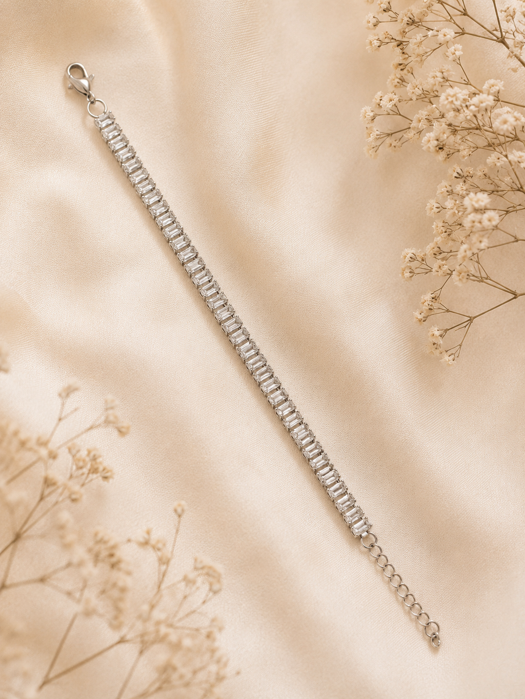 Silver Crystal Tennis Bracelet