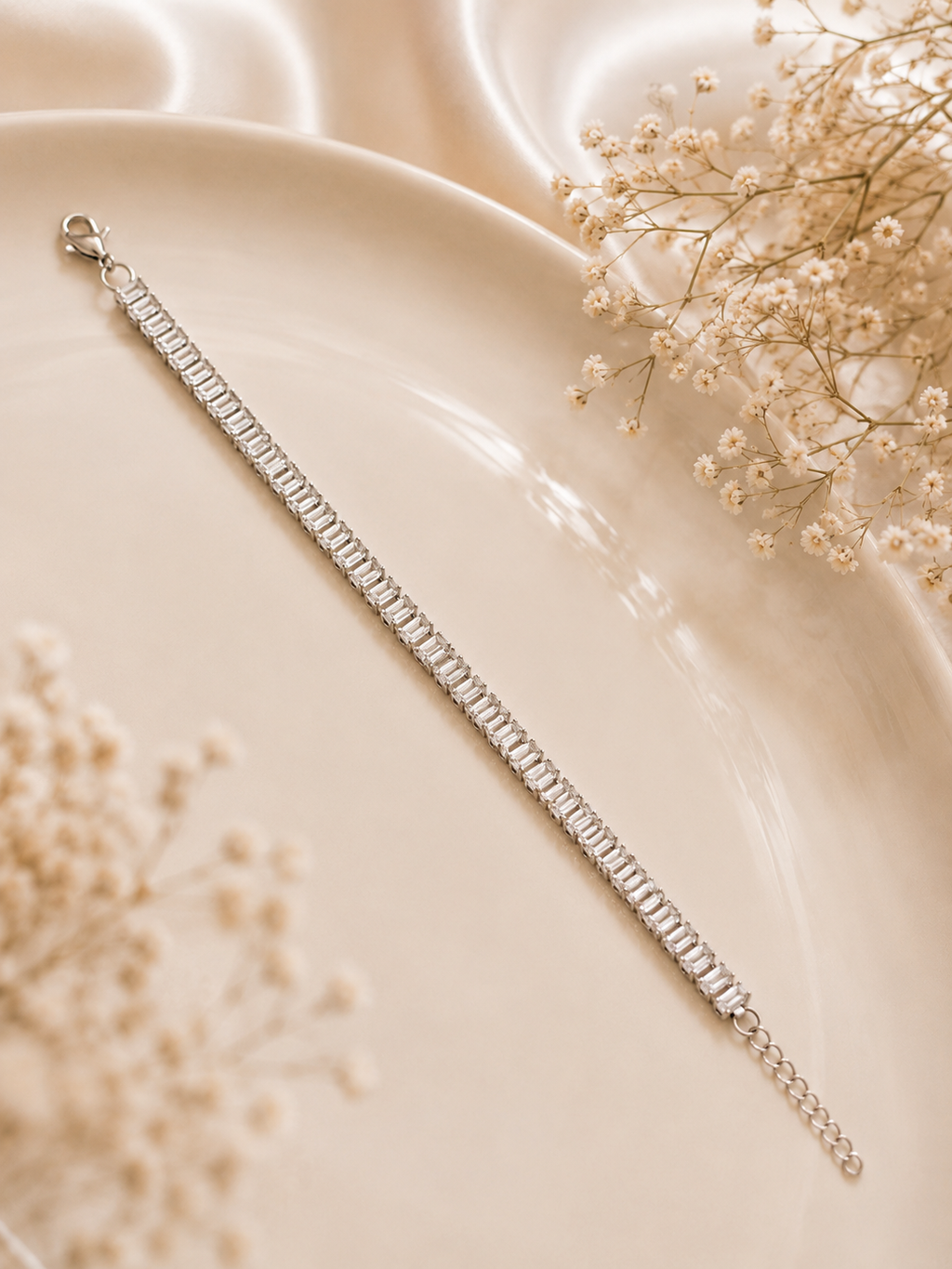 Silver Crystal Tennis Bracelet