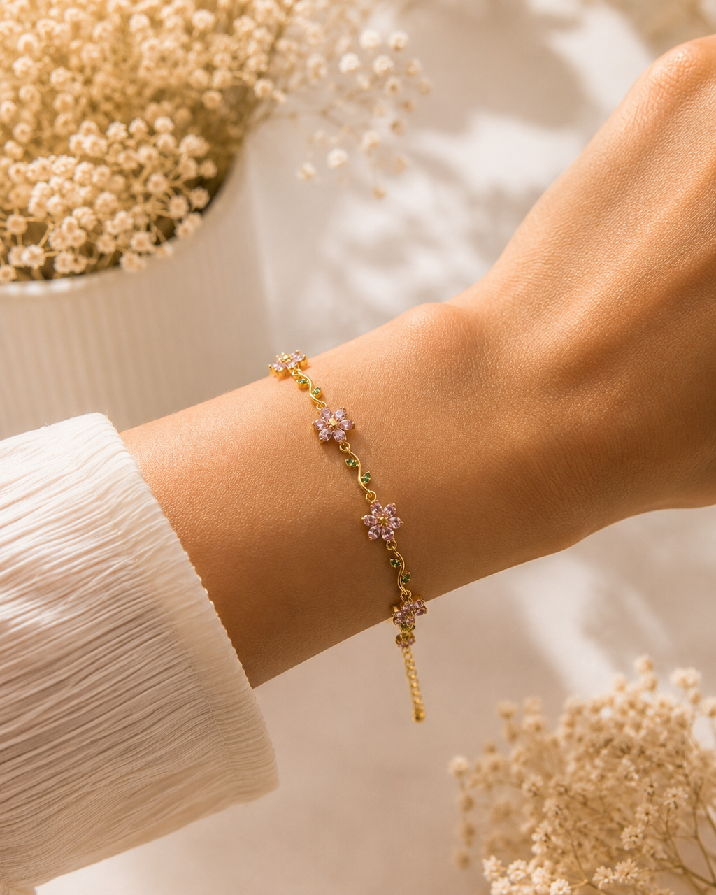 Floral Bloom Crystal Bracelet
