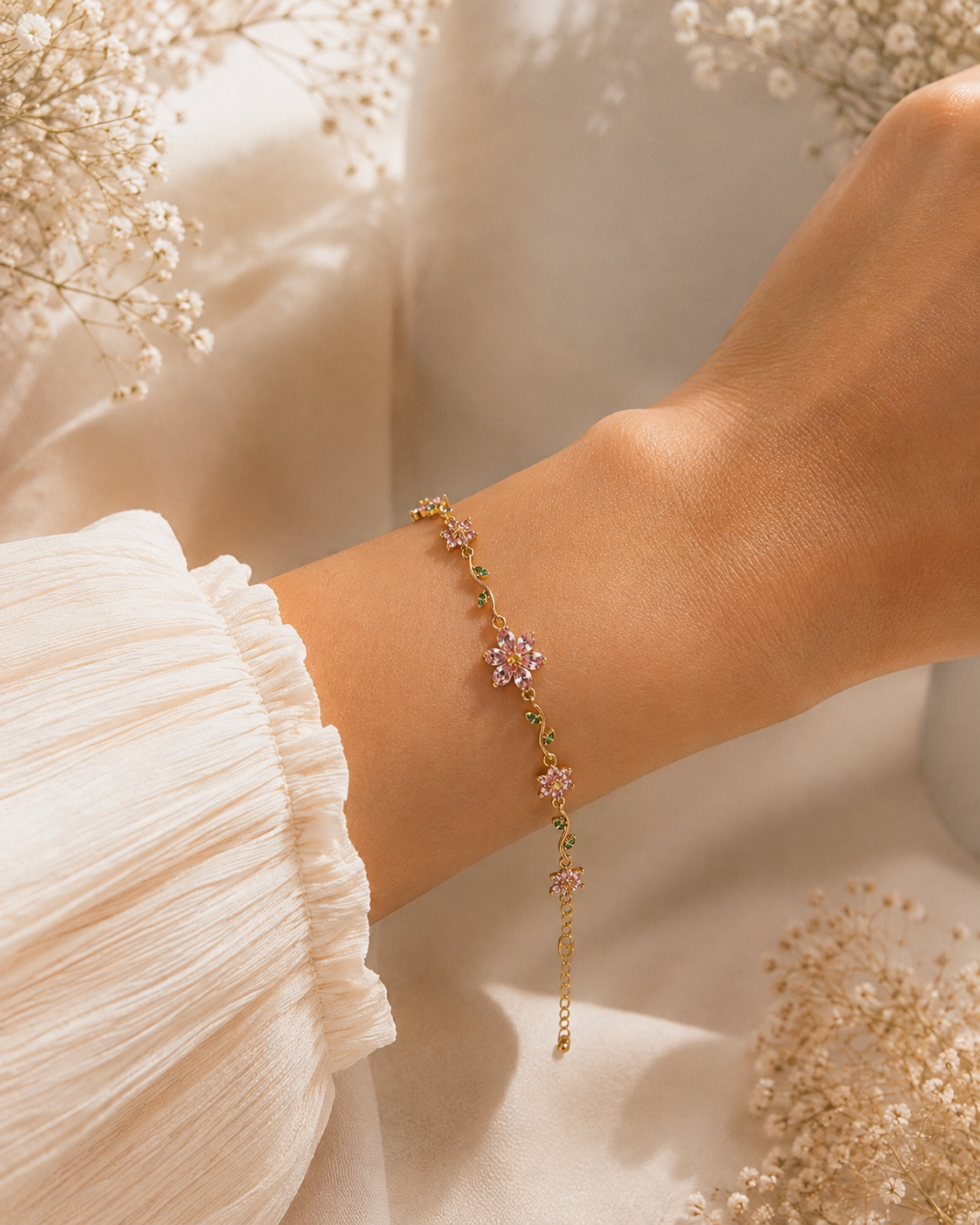 Floral Bloom Crystal Bracelet