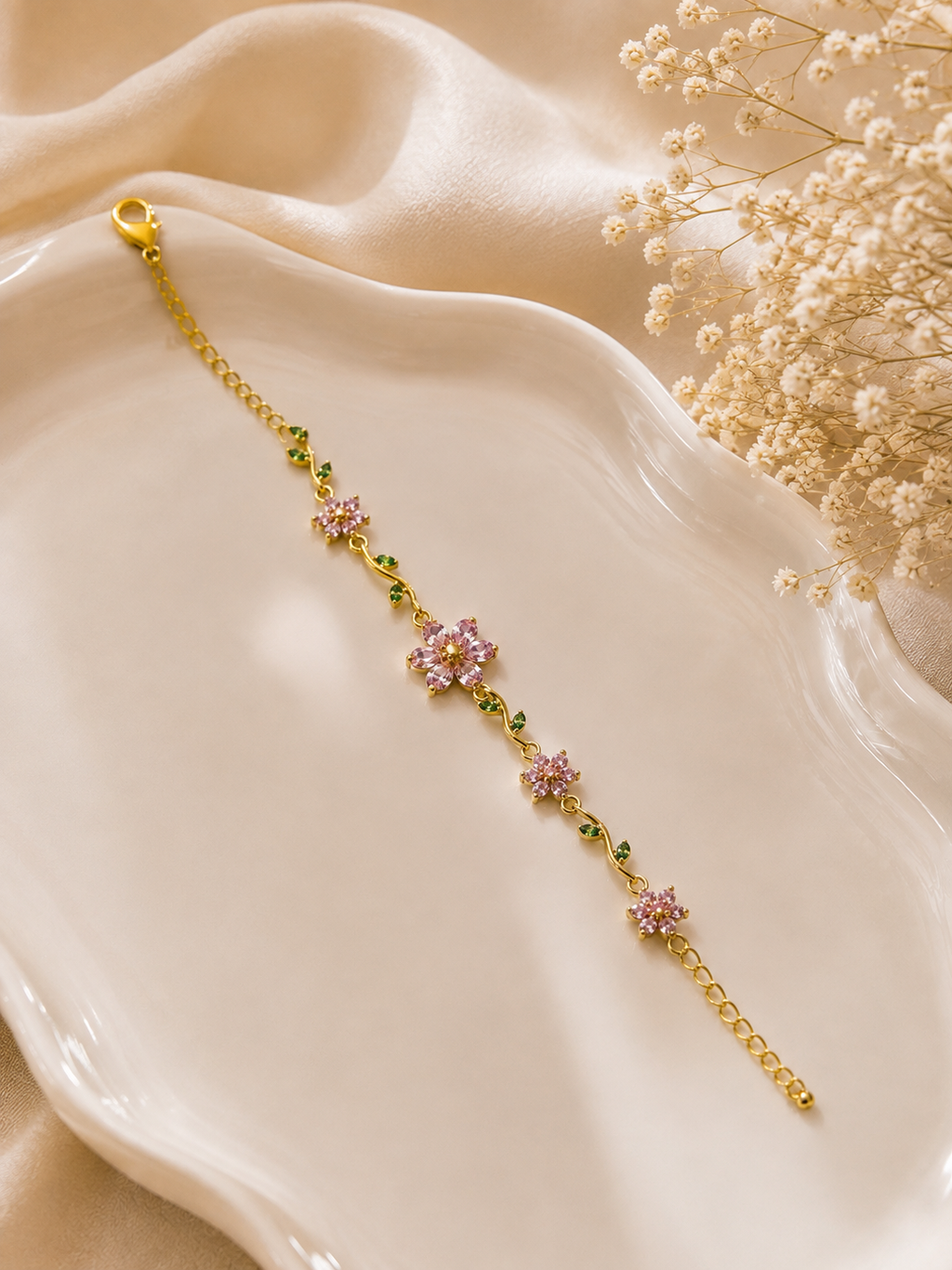 Floral Bloom Crystal Bracelet