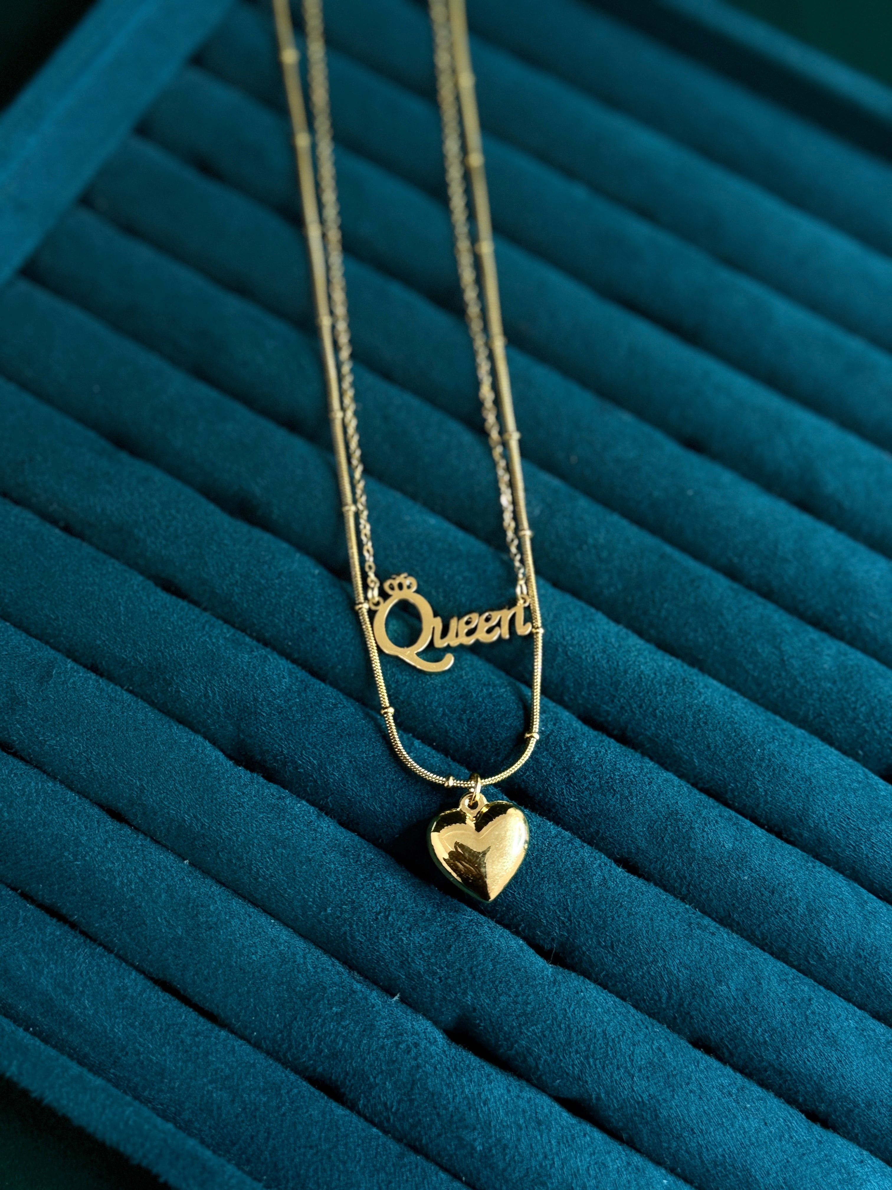 Queen Layered Heart Necklace
