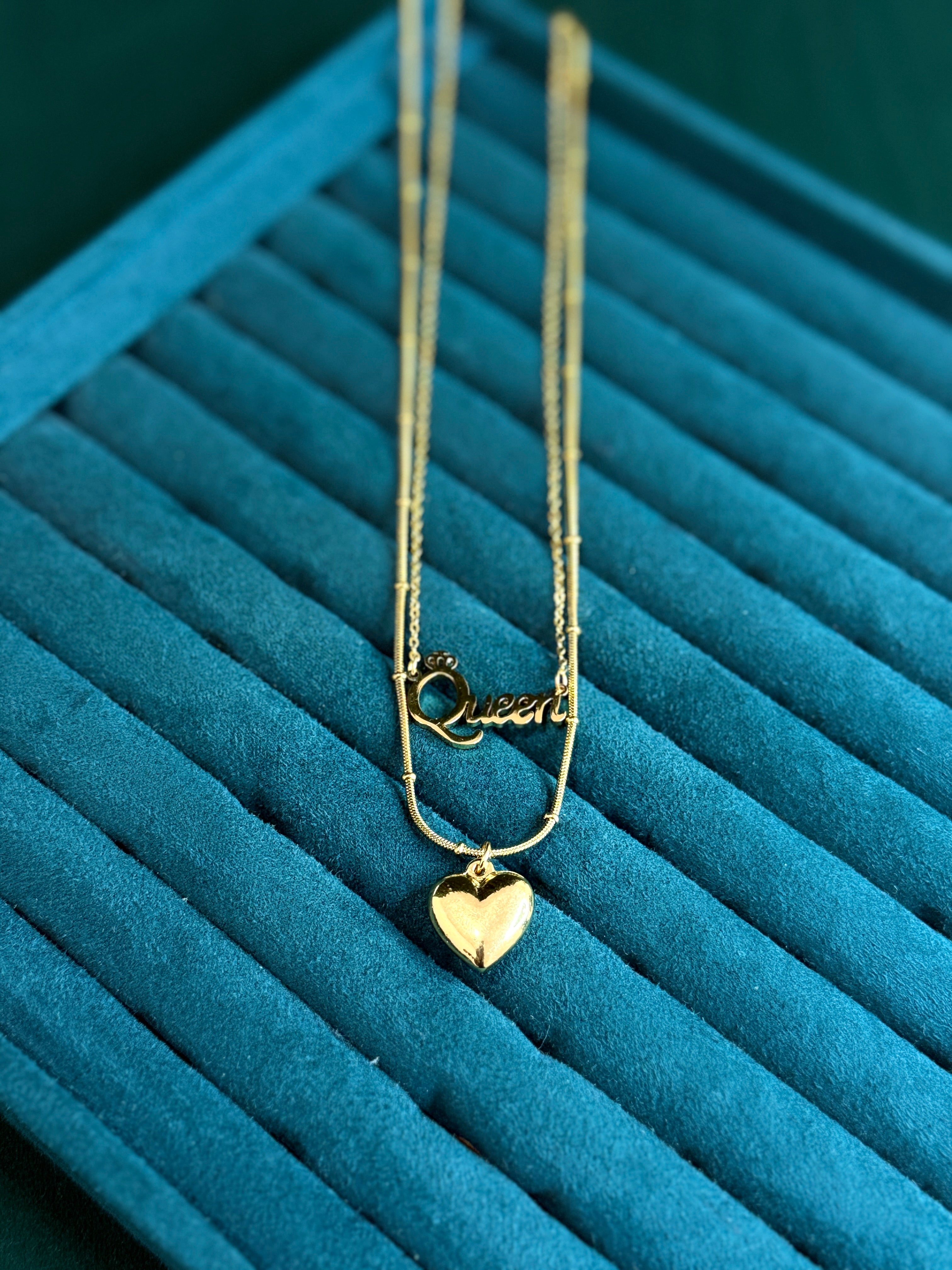 Queen Layered Heart Necklace