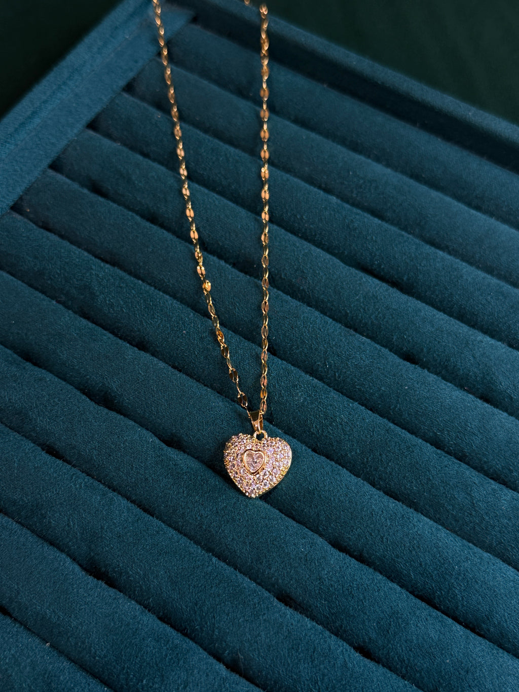 Sparkling Heart Pendant Necklace