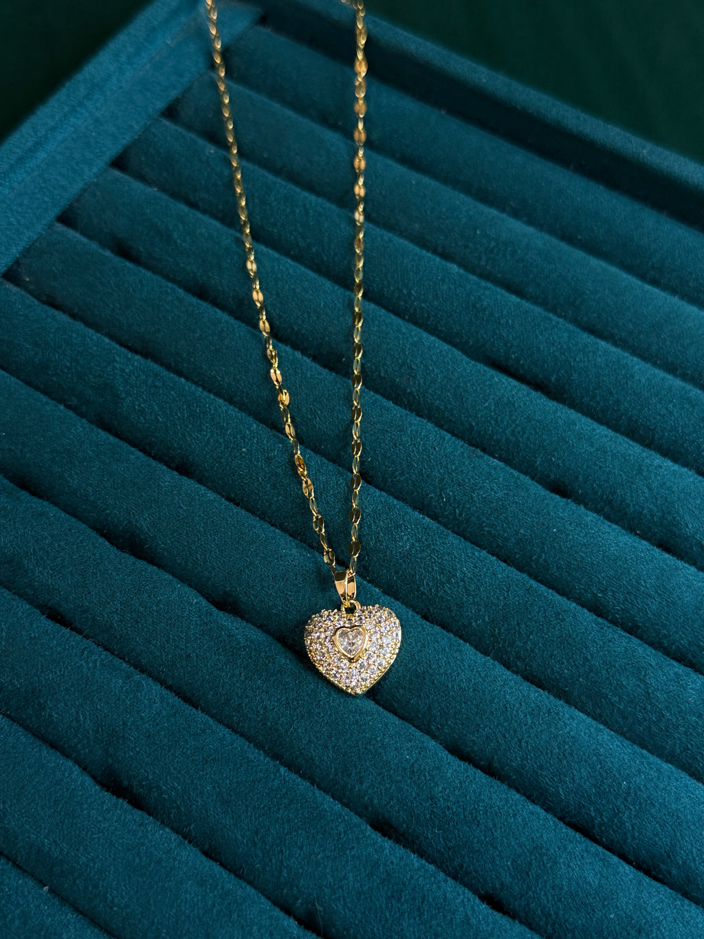 Sparkling Heart Pendant Necklace