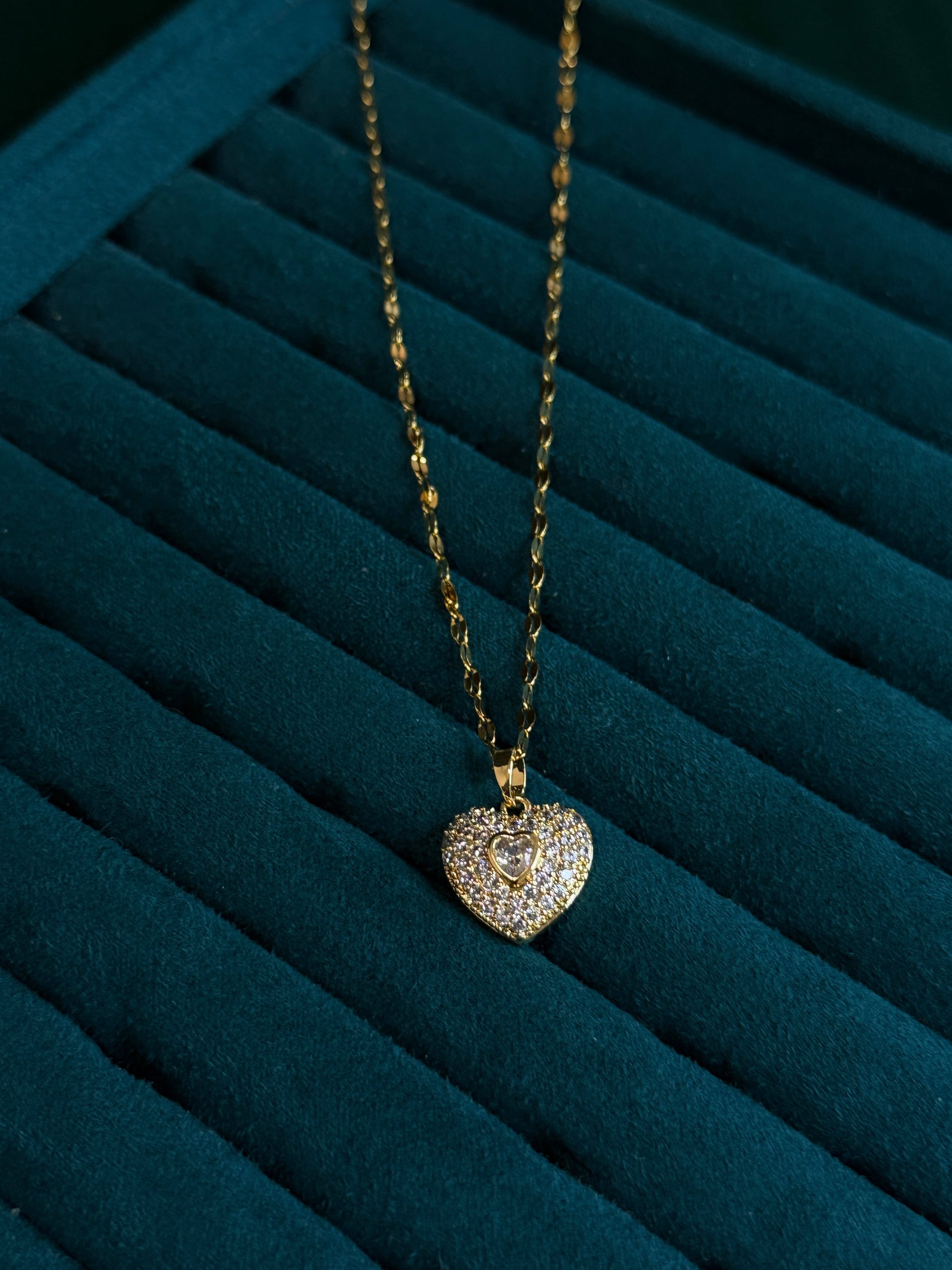 Sparkling Heart Pendant Necklace