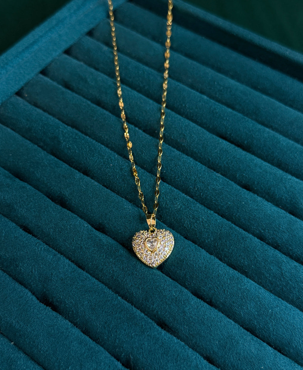 Sparkling Heart Pendant Necklace