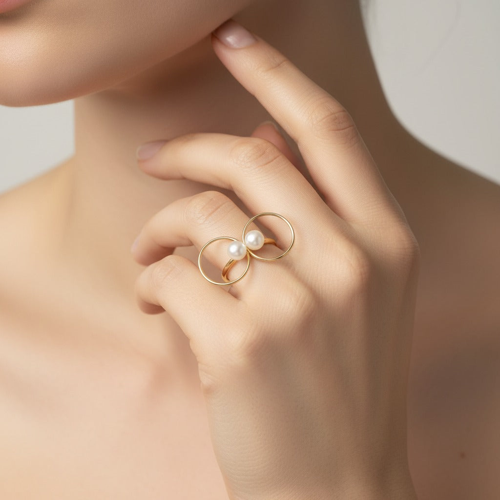 Dual Pearl Orbit Ring