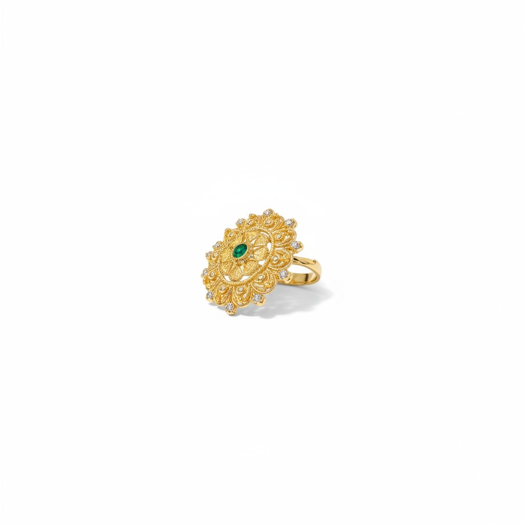Emerald Mandala Heritage Ring