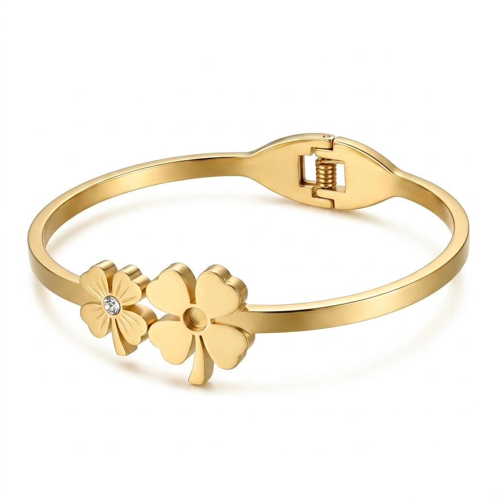 Floral Charm Gold Bracelet