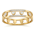 Multi Heart Crystal Gold Cuff Bracelet