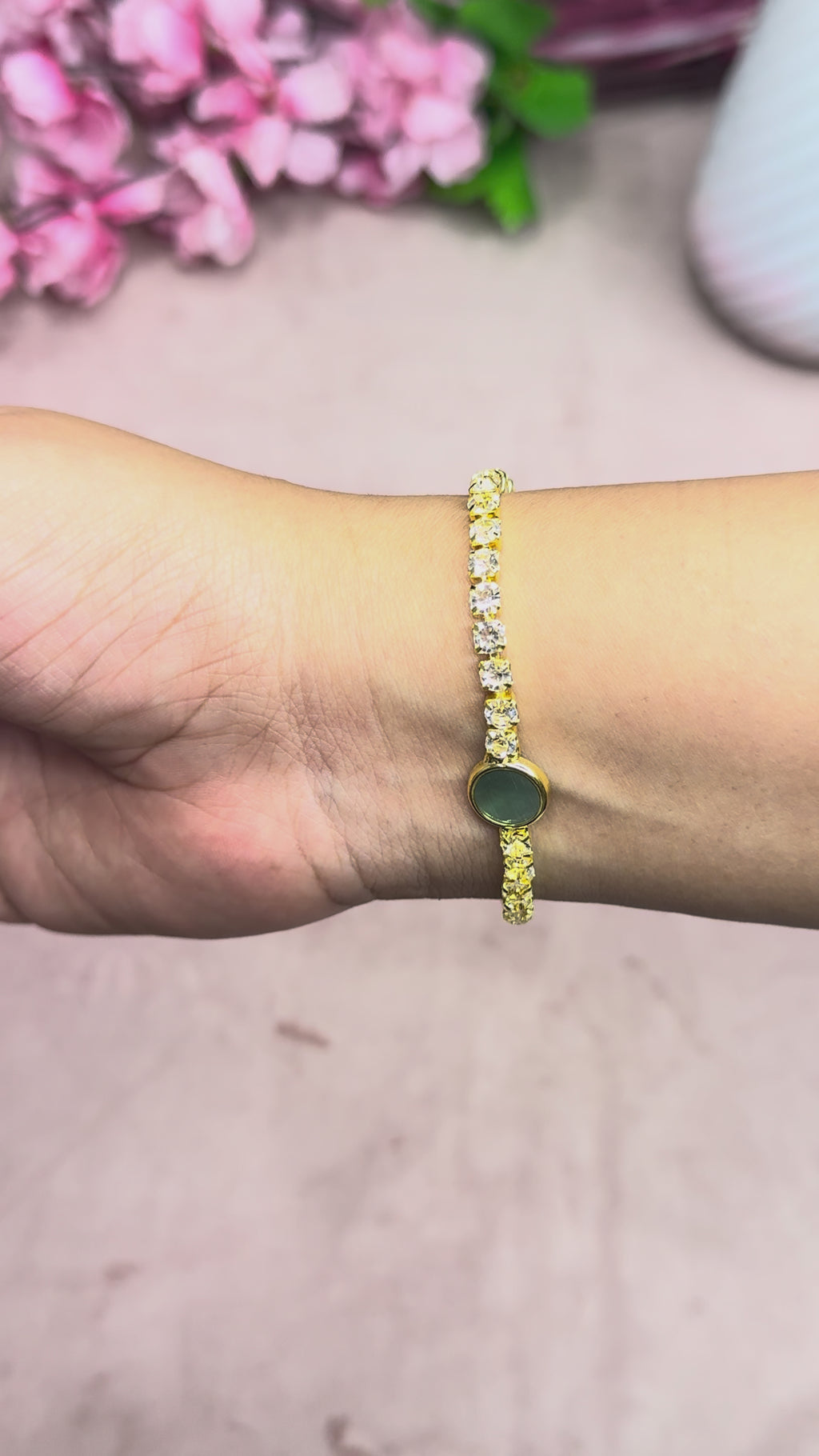 Elegant Sea Green Stone Tennis Bracelet