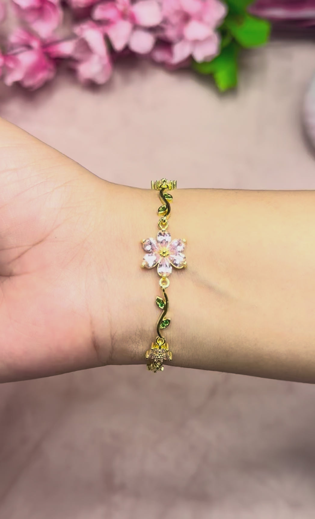 Floral Bloom Crystal Bracelet
