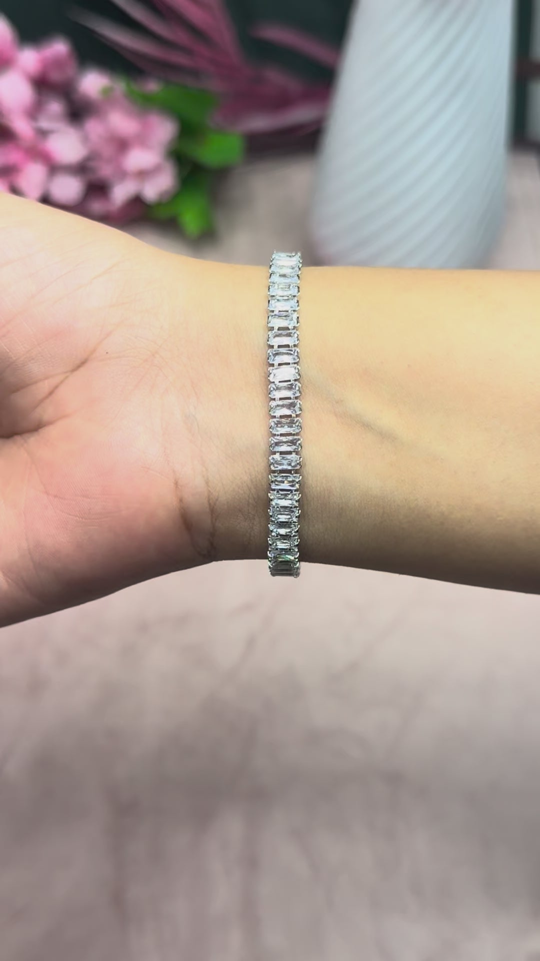 Silver Crystal Tennis Bracelet