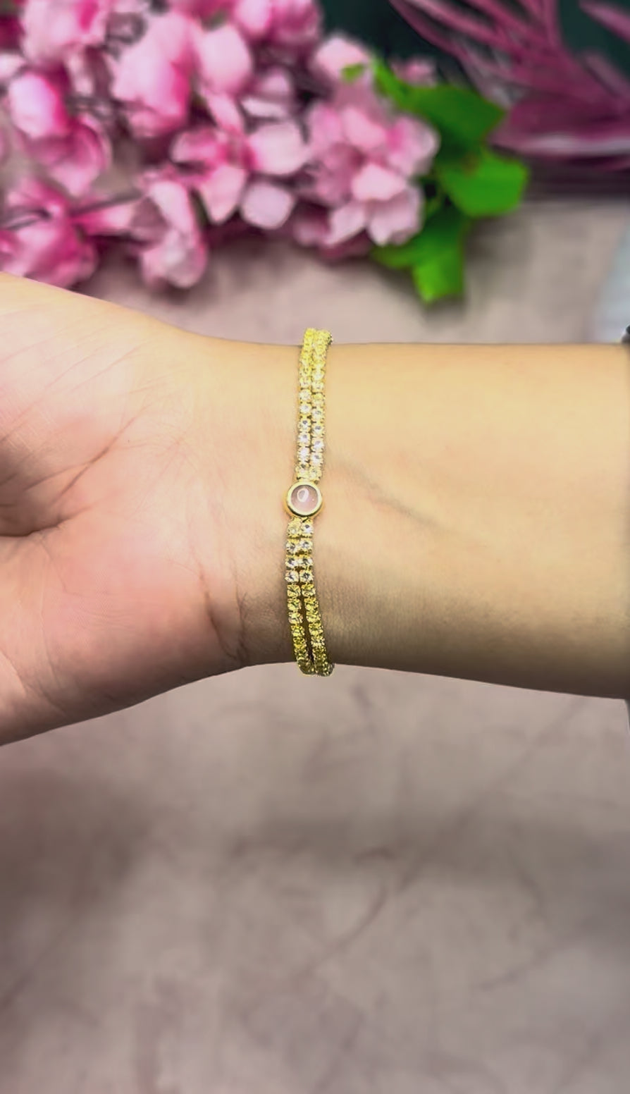 Blush Crystal Tennis Bracelet